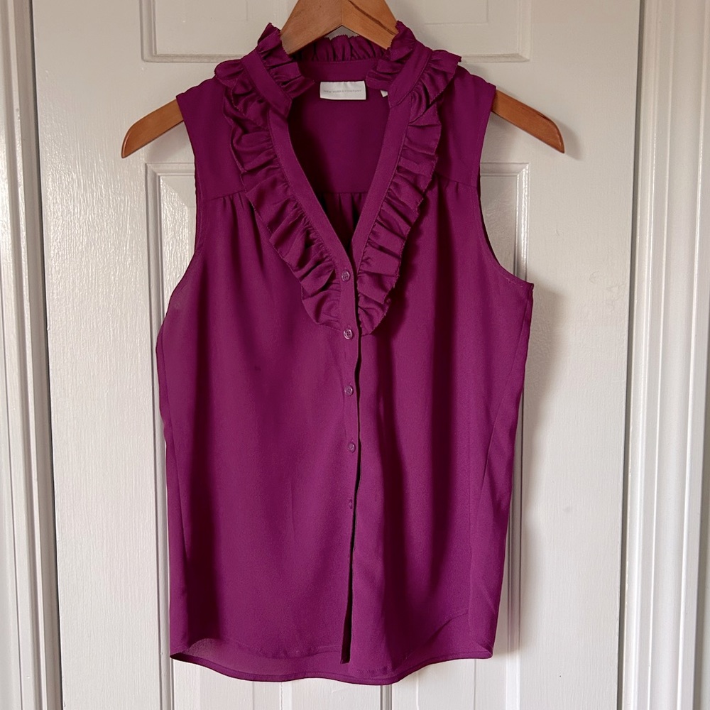 Sleeveless Ruffle Blouse - Picture 2 of 5